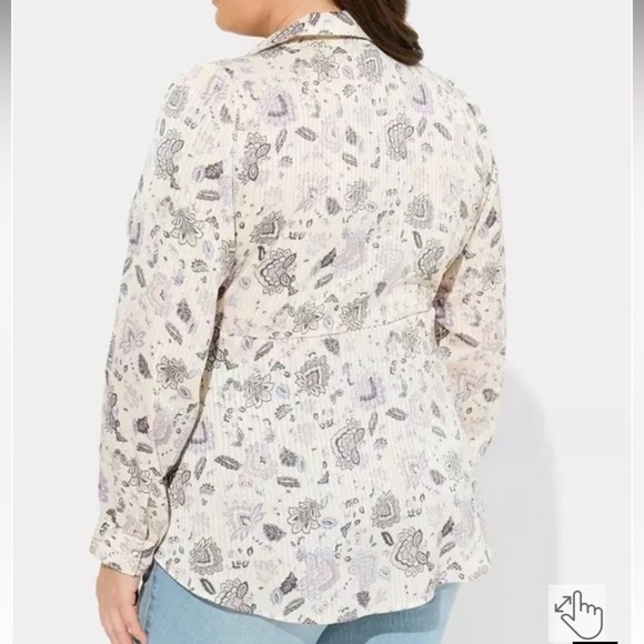 Torrid Stripe Satin Collared Surplice Blouse new size 1X - Picture 4 of 7